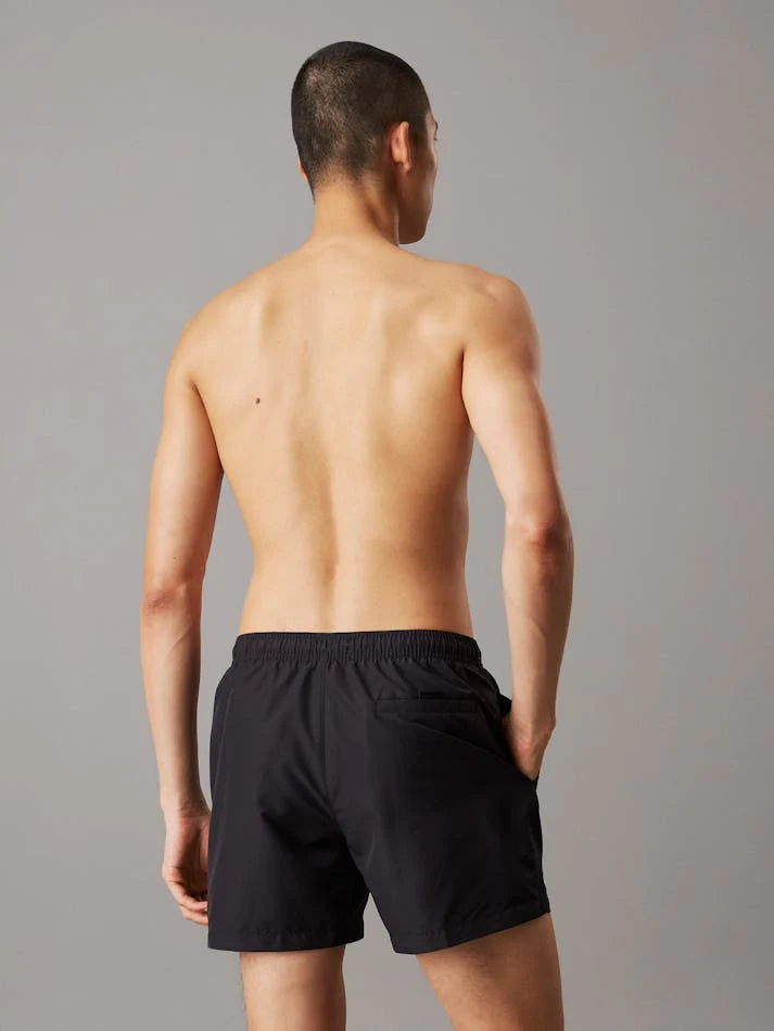 CALVIN KLEIN KM0KM01166 Logo Embroidery Medium Drawstring Swim Short - Black - Image 3