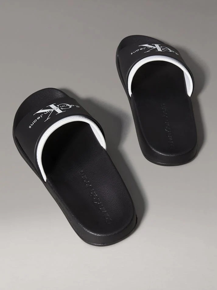 CALVIN KLEIN Logo Slides - BLACK/BRIGHT WHITE - Image 3