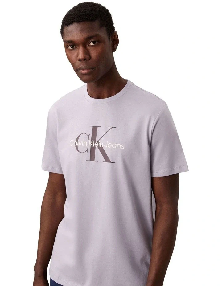 CALVIN KLEIN Monogram Tee - Lilac Gray