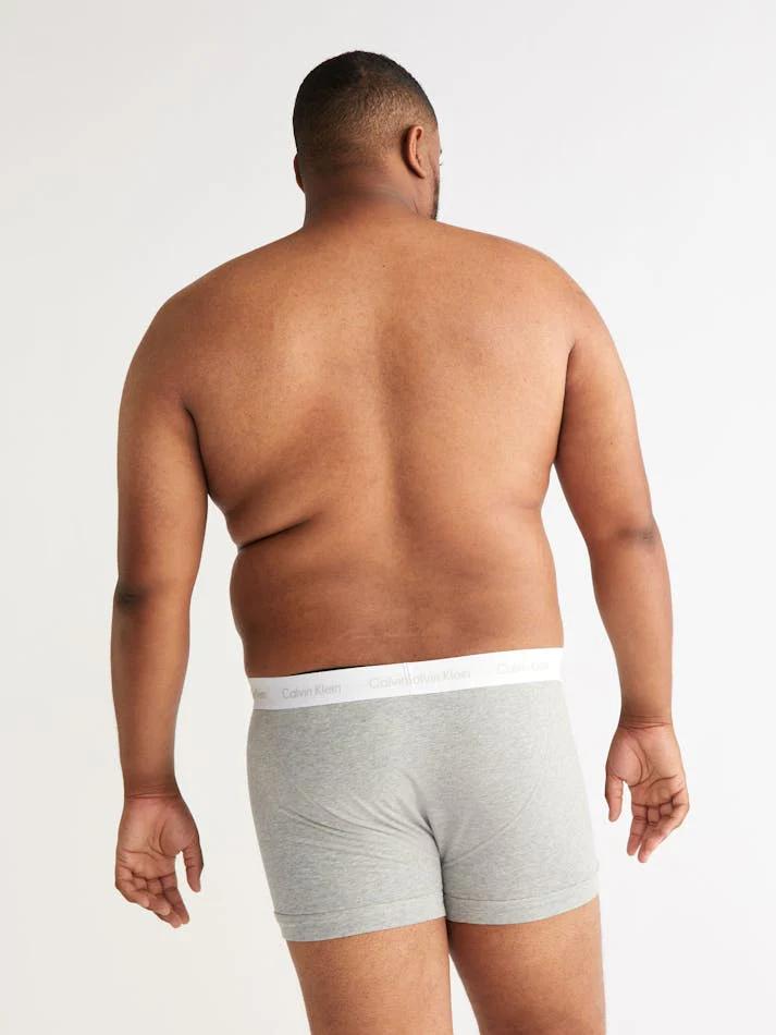 CALVIN KLEIN NB2665 Plus Size 3 Pack Trunks - Black/White/Grey - Image 3