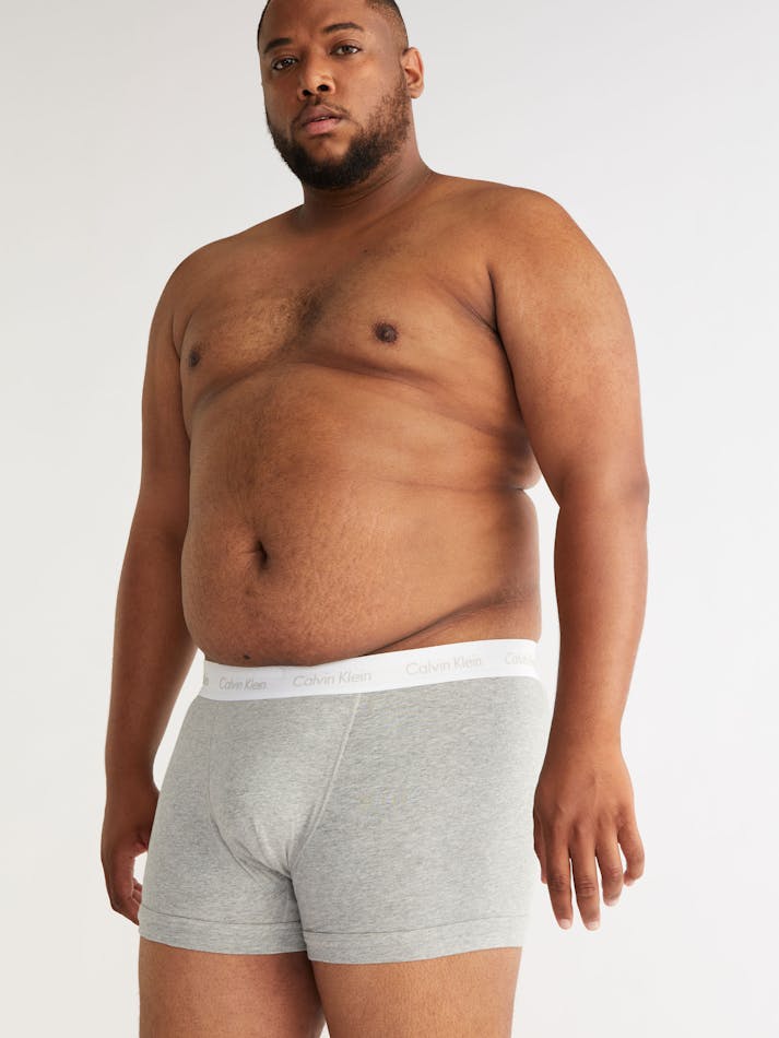 CALVIN KLEIN NB2665 Plus Size 3 Pack Trunks - Black/White/Grey - Image 4