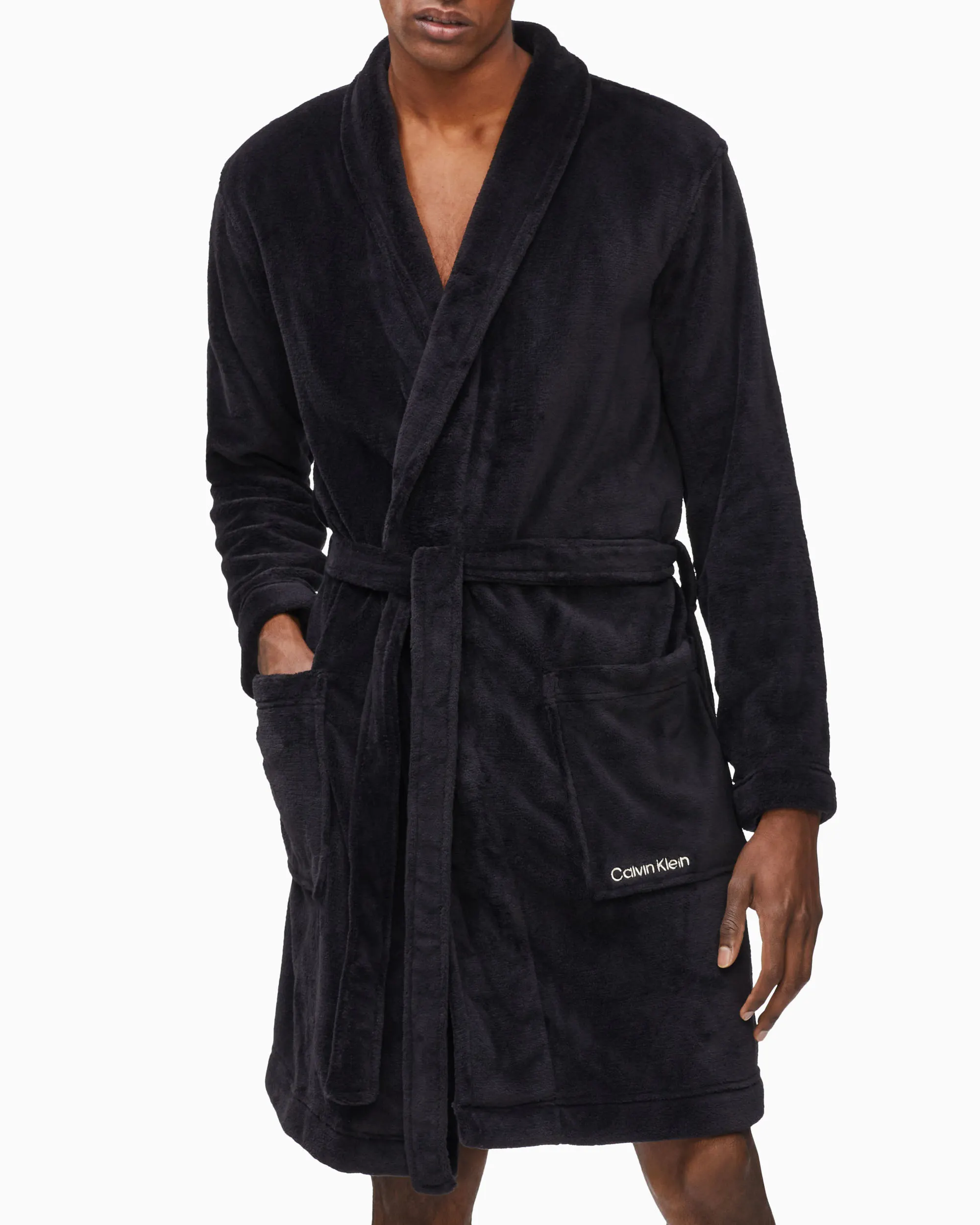 CALVIN KLEIN Plush Robe NP2323O_UB1 - Black