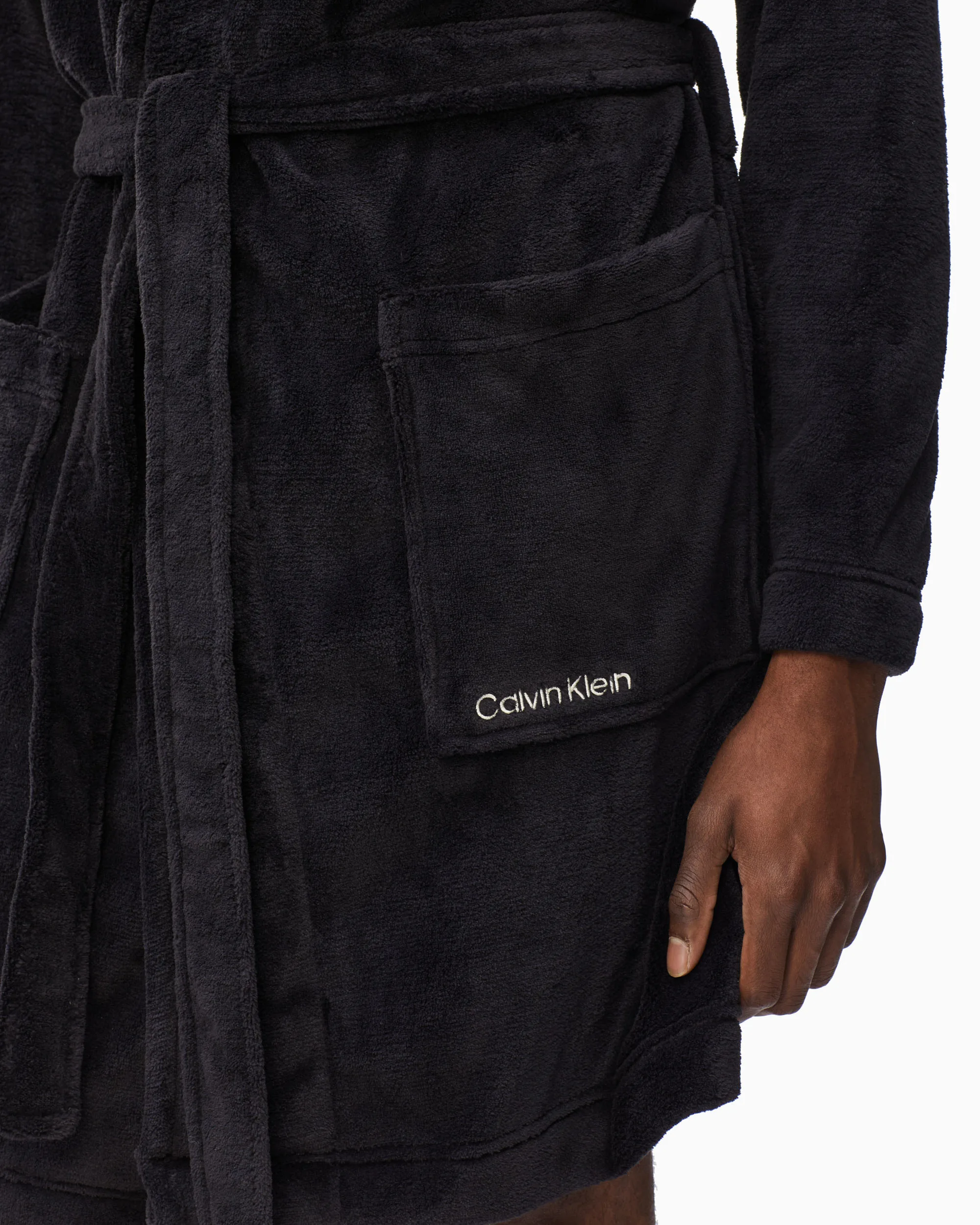 CALVIN KLEIN Plush Robe NP2323O_UB1 - Black - Image 3