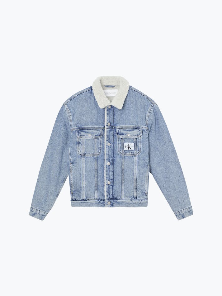 Calvin Klein SHERPA DENIM JACKET - 90's Iconic Light Blue - Image 5