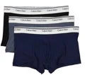 CALVIN KLEIN 3 Pack Cotton Trunks - Black/Turbulence/Blue Shadow - Image 2