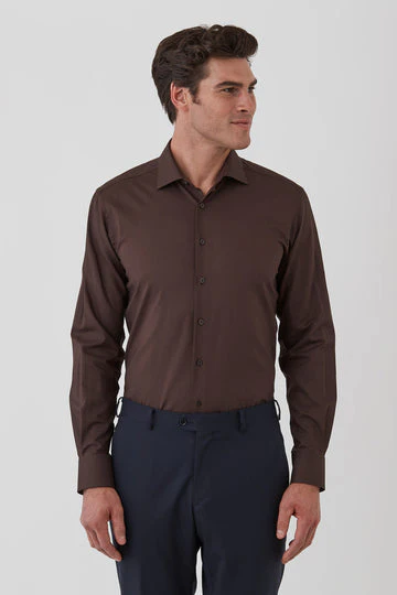 CAMBRIDGE Hadfield FCU330 L/S Shirt - Chocolate - Image 2