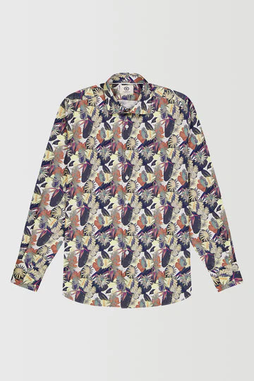 CAMBRIDGE Parkdale FCU332 L/S Floral Print Shirt - Denim - Image 5