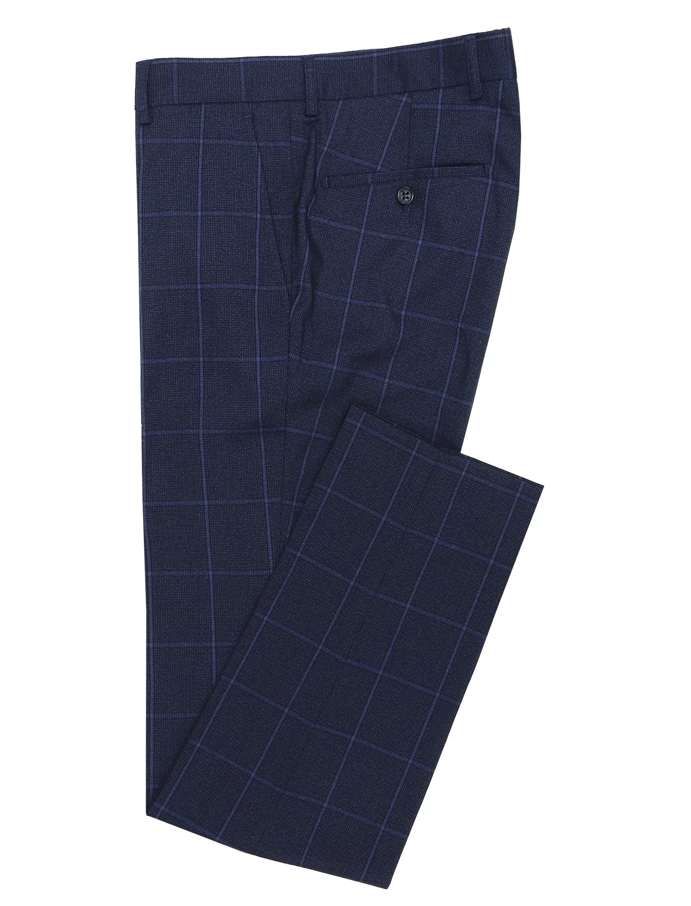 CHRISTIAN BROOKES W23CB760-11 Double Breasted Navy Plaid Suit - Image 2