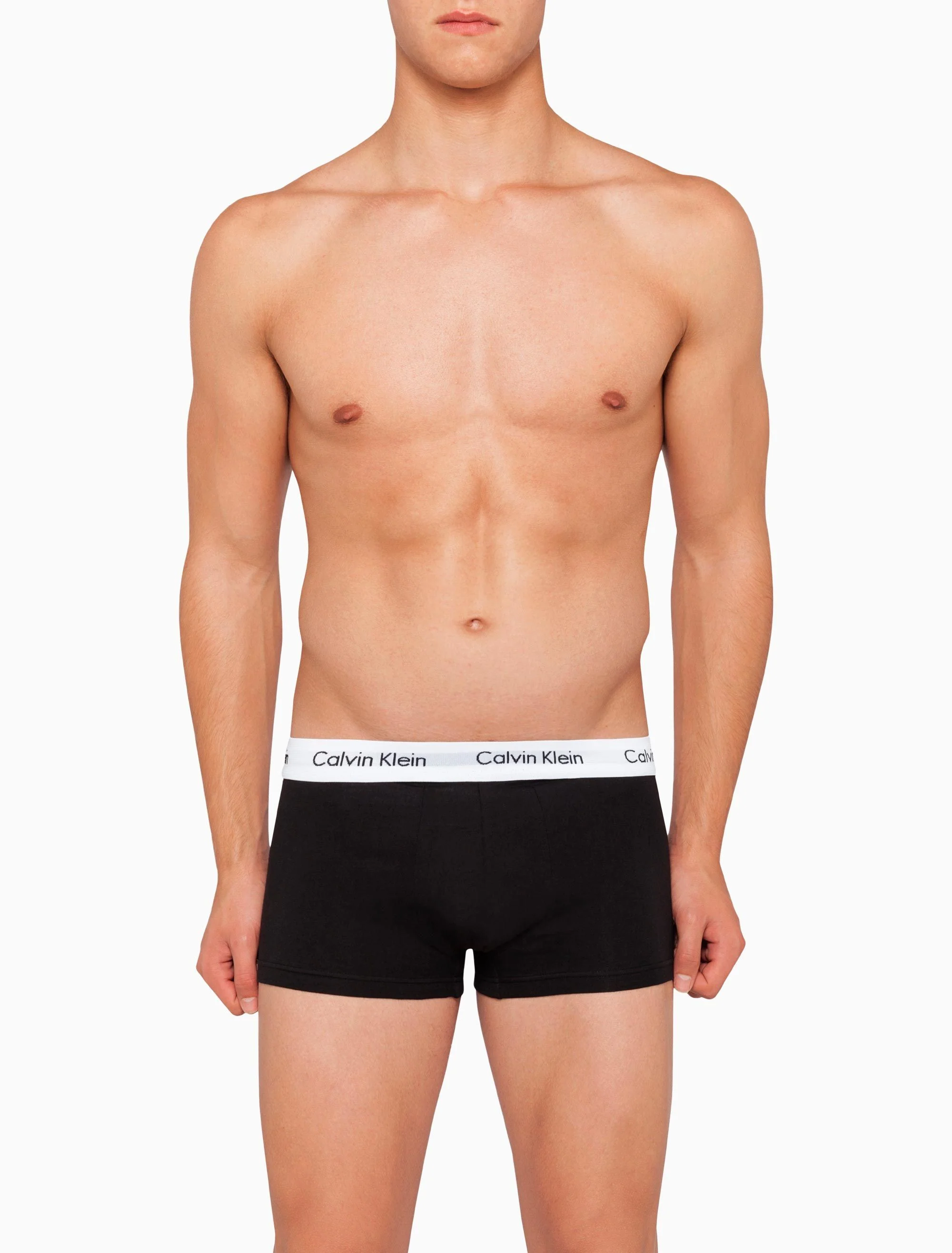 CK BU2664 COTTON STRETCH 3 PACK LOW RISE TRUNK - BLACK/WHITE/GREY - Image 4