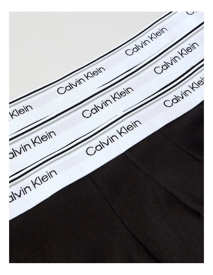 CK BALANCE COTTON STRETCH 3 PACK LOW RISE TRUNK - Black 001 - Image 3