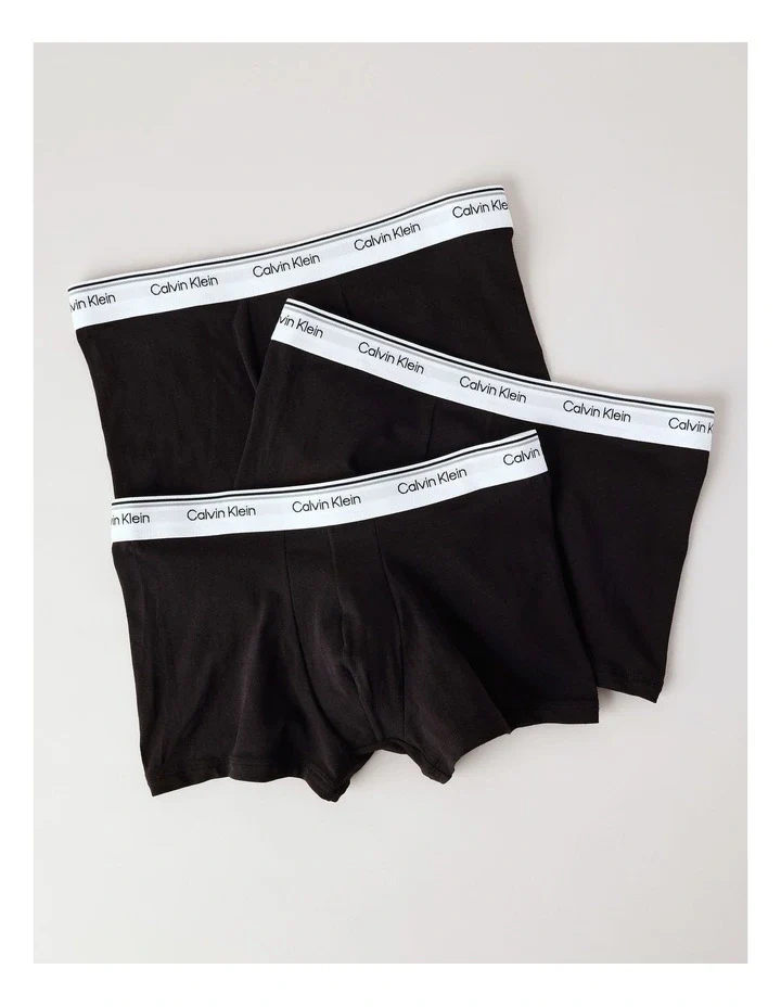 CK BALANCE COTTON STRETCH 3 PACK LOW RISE TRUNK - Black 001 - Image 4