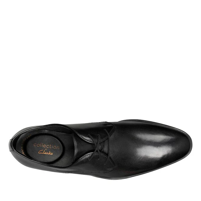 Clarks Bampton Park Leather Shoe - Black - Image 6