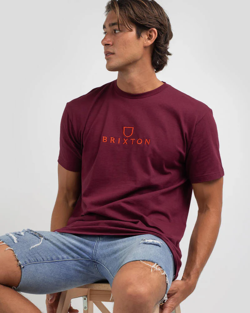 BRIXTON Alpha Thread Tee - Burgundy
