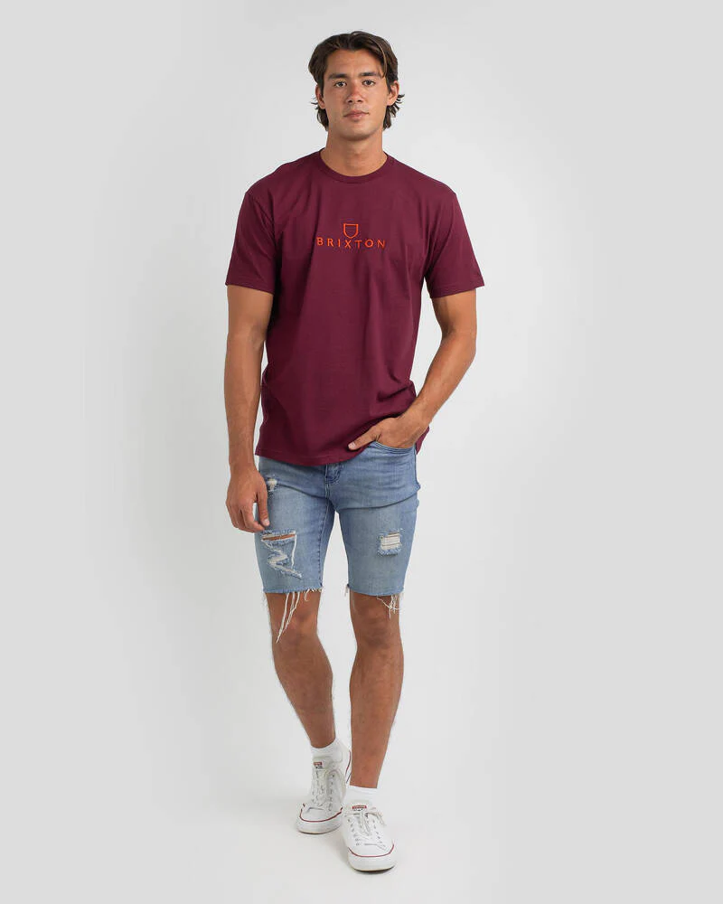BRIXTON Alpha Thread Tee - Burgundy - Image 2