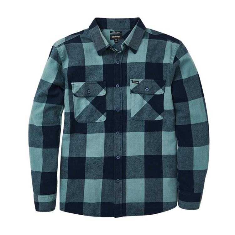 BRIXTON BOWERY LIGHT WEIGHT L/S FLANNEL SHIRT - Washed Navy/Ocean - Image 3