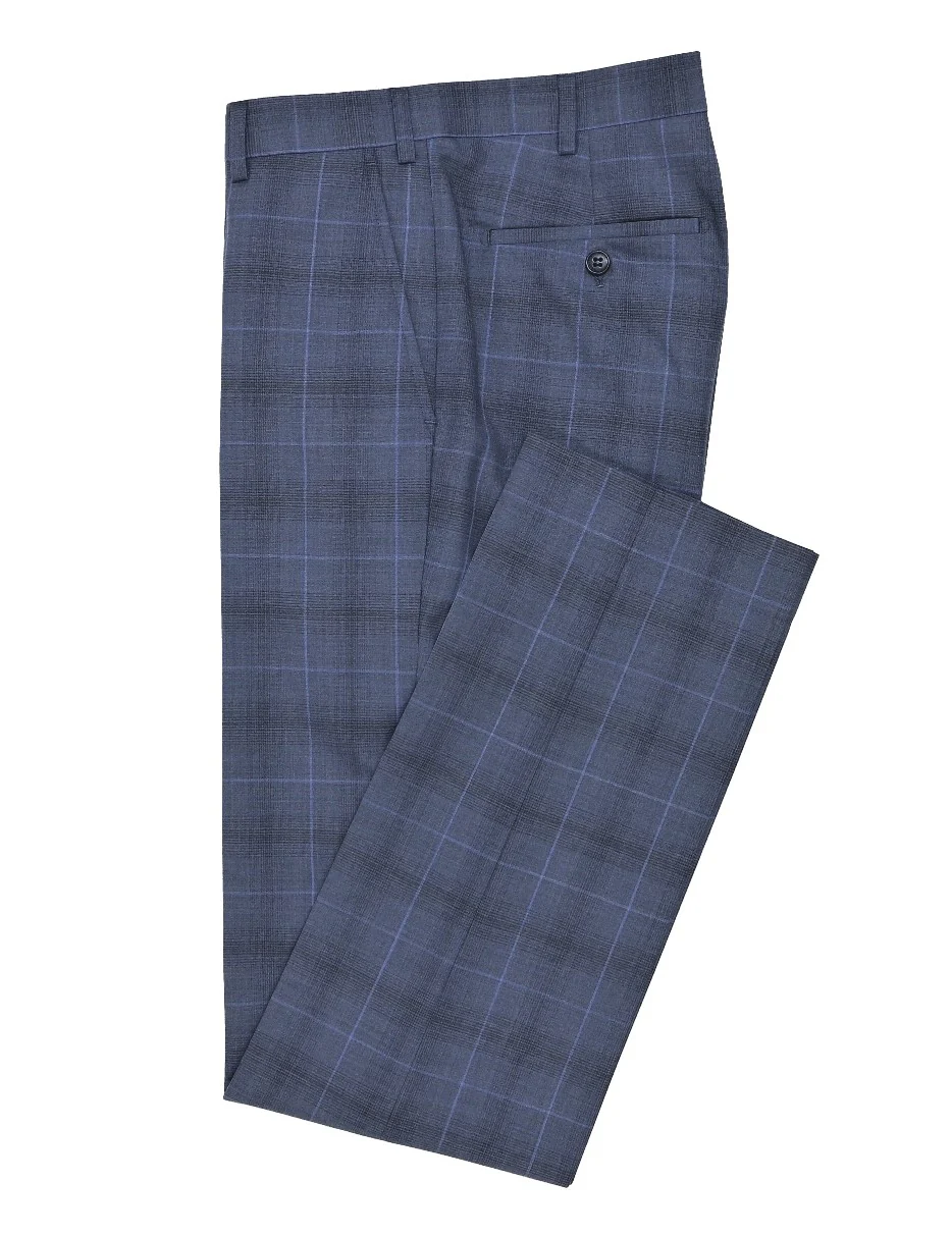 DANIEL HECHTER 3DH717-12 Parker Edward Blue Checked Suit - Image 2