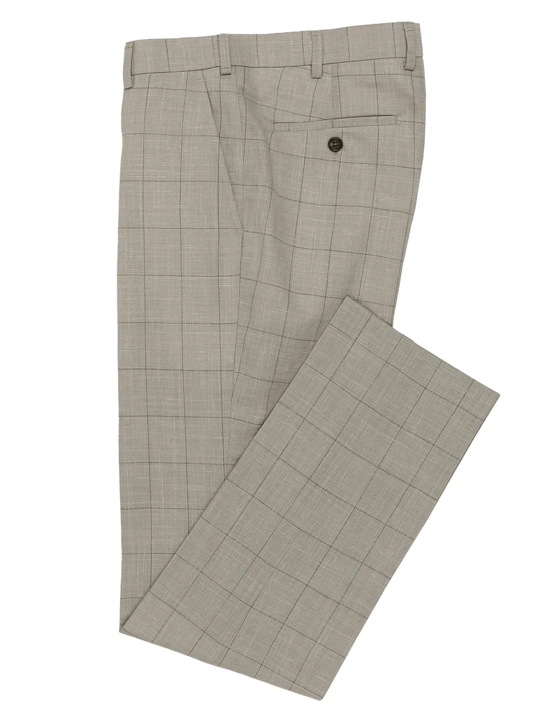 DANIEL HECHTER 3DH722-12 Parker Edward Beige Checked Suit - Image 2
