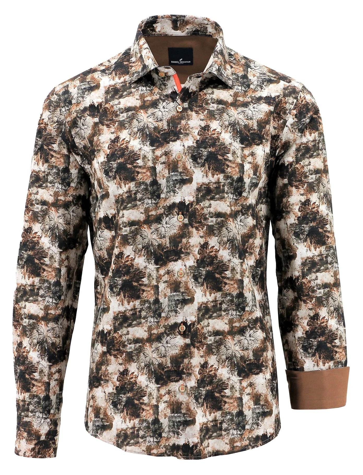 Daniel Hechter Vogue W23DCT5-22 Long Sleeve Dress Shirt - Choc/Taupe