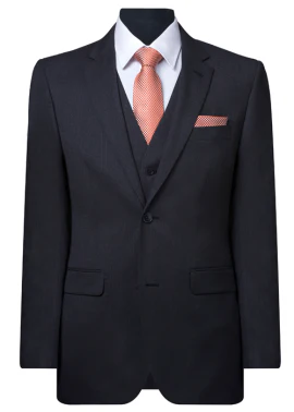 FERRARI FORMALWEAR BARNEY CHARCOAL SELF STRIPE LOUNGE HIRE SUIT - Image 4