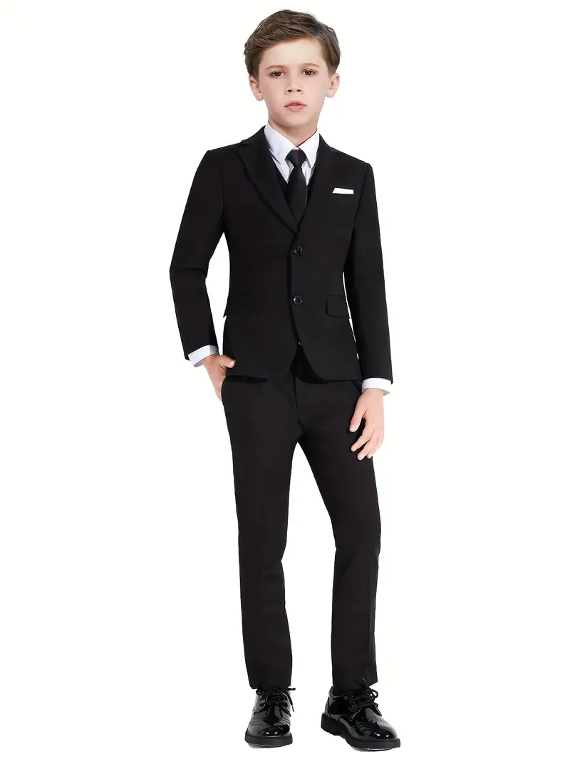 E-MALE 2 Piece Boys Suit - Black