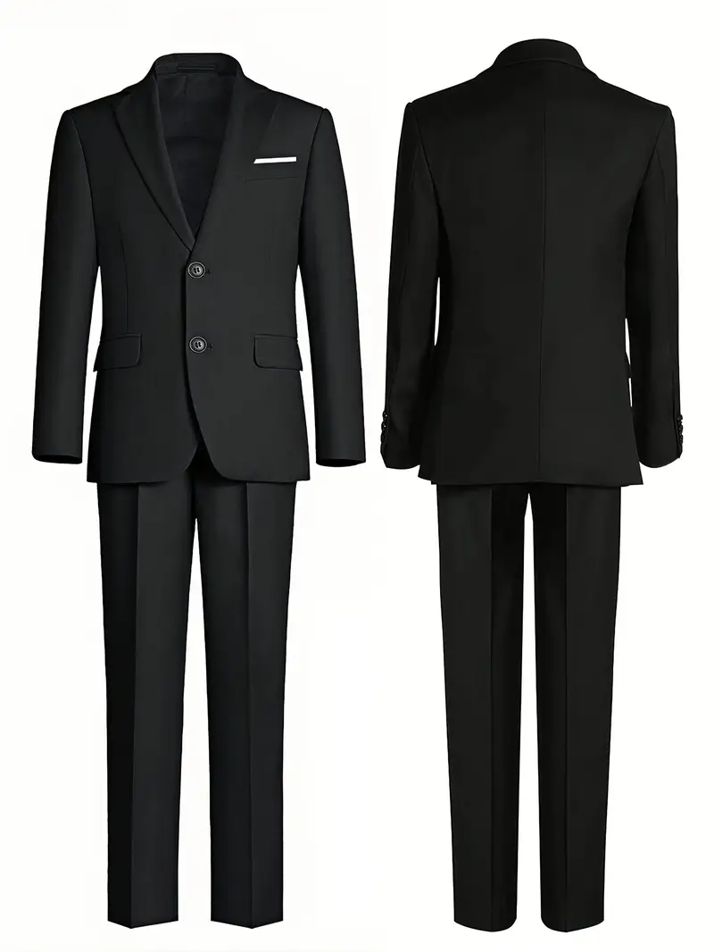 E-MALE 2 Piece Boys Suit - Black - Image 2