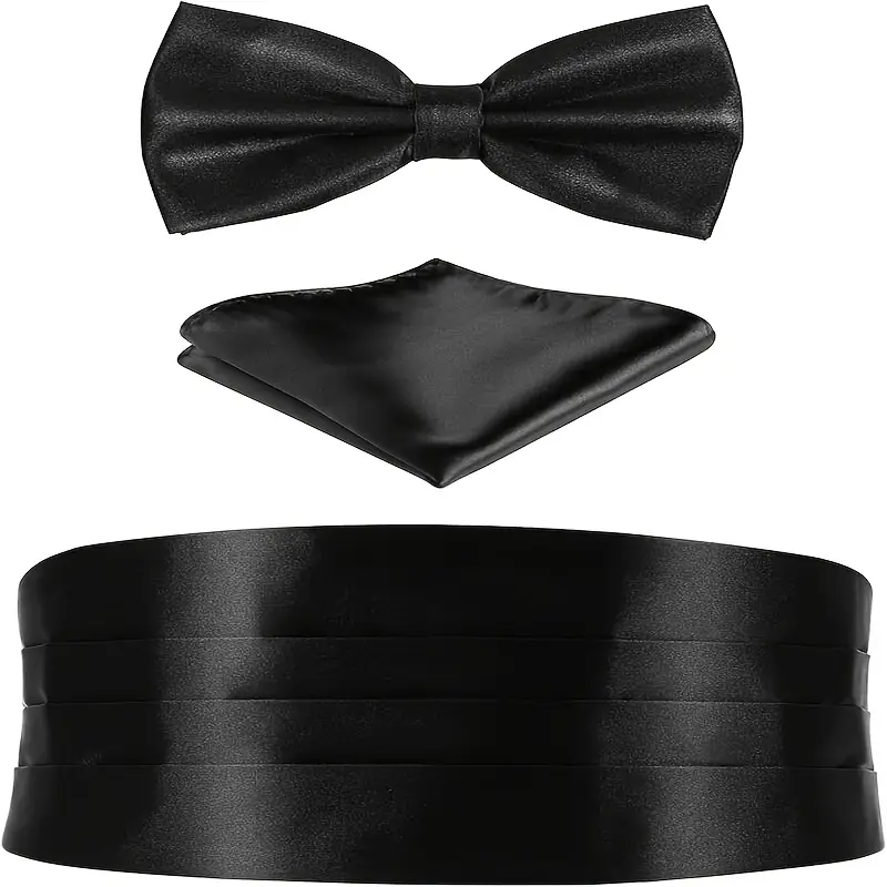 E-MALE Cummerbund, Bow Tie & Hank Set