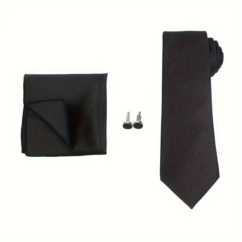 E-MALE Three Piece Tie, Hank + Cufflink Set - Image 2