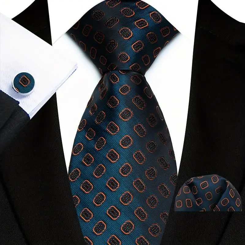 E-MALE Three Piece Tie, Hank + Cufflink Set - Image 5