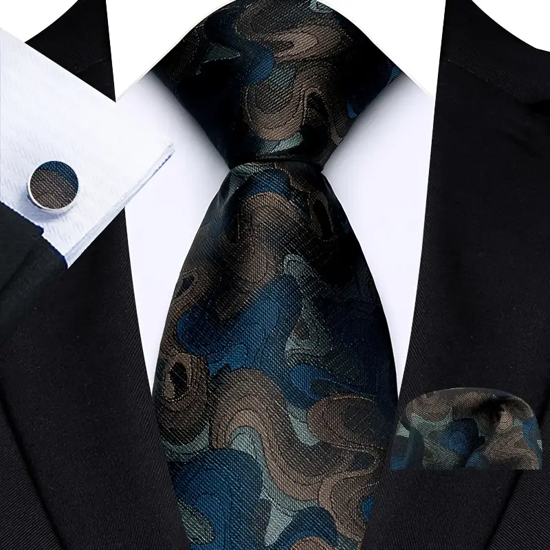 E-MALE Three Piece Tie, Hank + Cufflink Set - Image 7
