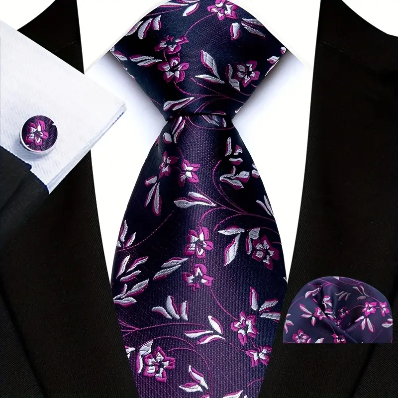 E-MALE Three Piece Tie, Hank + Cufflink Set - Image 8
