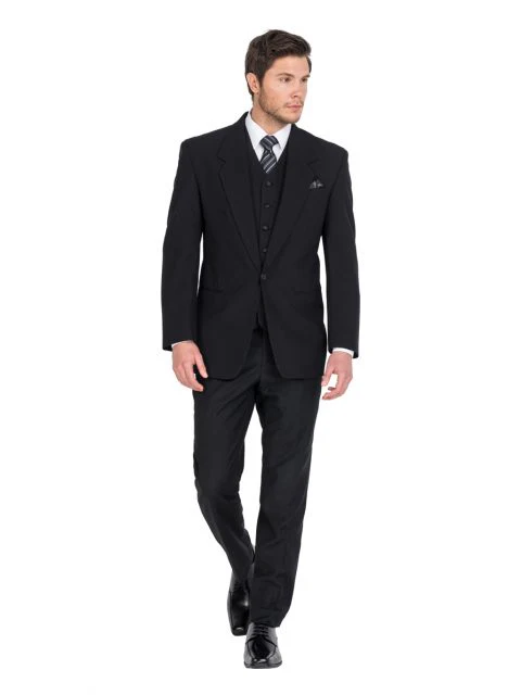 FERRARI FORMALWEAR PRINCE BLACK LOUNGE HIRE SUIT