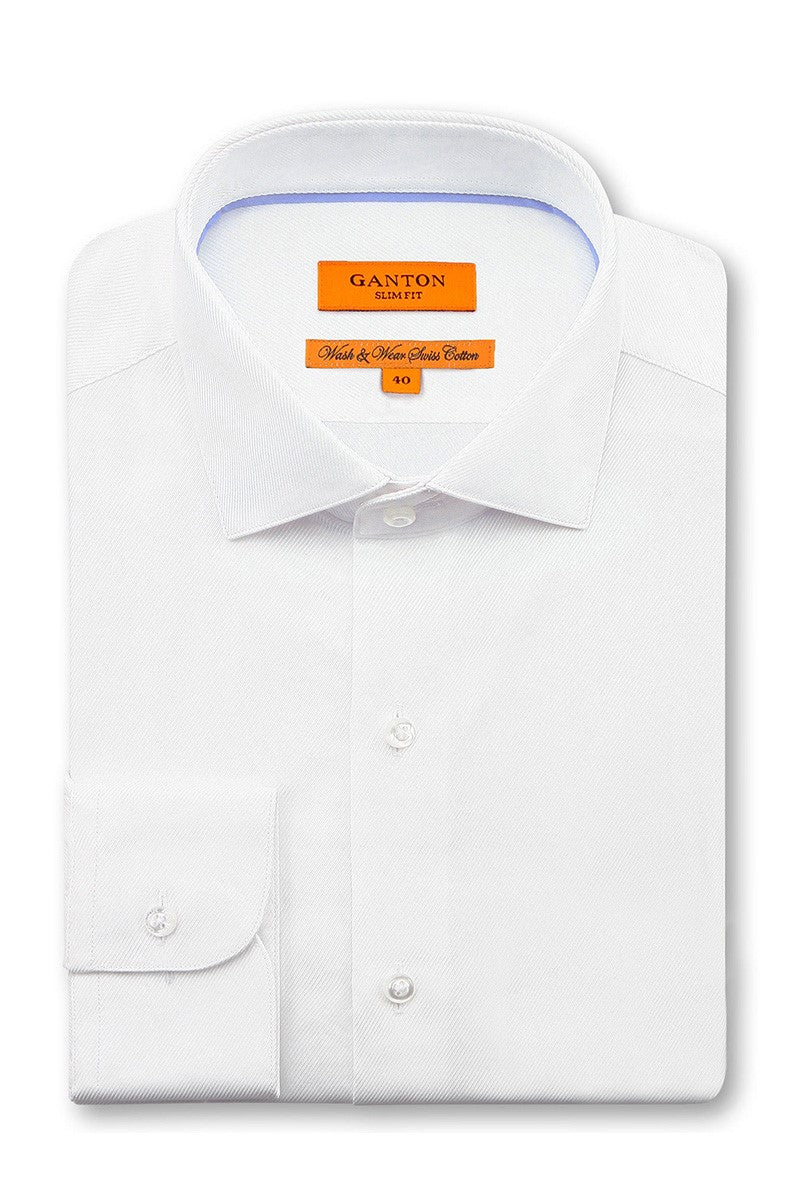 GANTON WINSTON LUXURY TWILL SHIRT - White