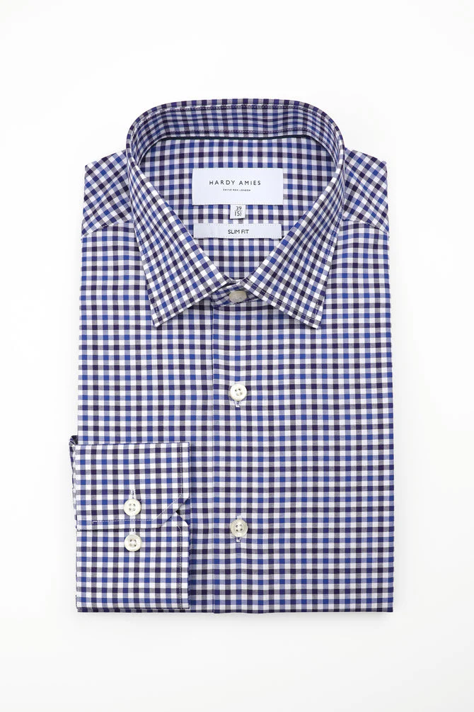 HARDY AMIES HA427SF SLIM FIT SHIRT - Plum