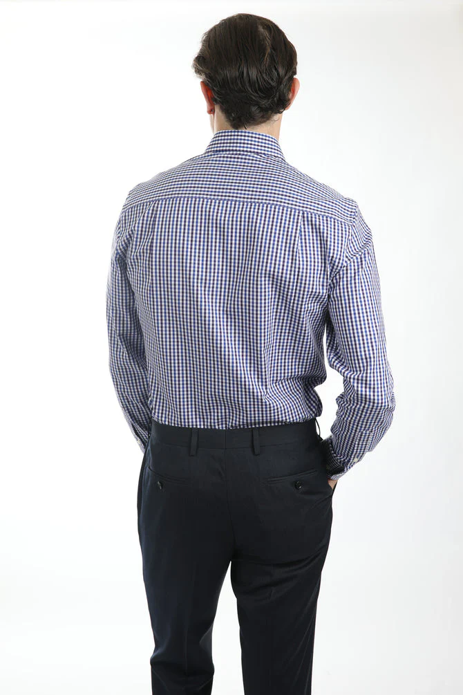 HARDY AMIES HA427SF SLIM FIT SHIRT - Plum - Image 5