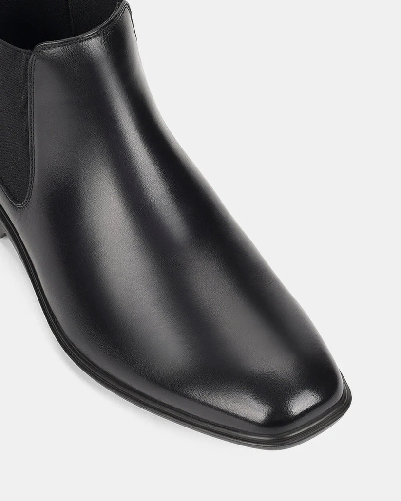 HUSH PUPPIES Cambridge EEE Extra Wide Leather Boot - Black - Image 5