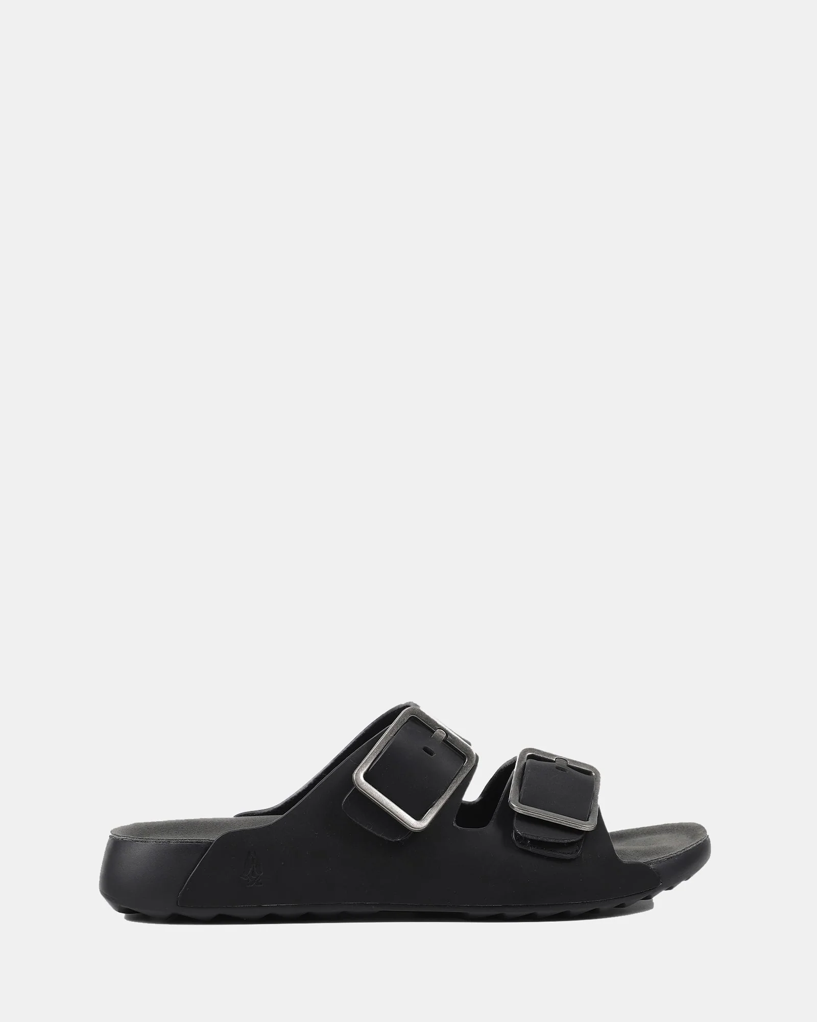 Hush Puppies Hoges Leather Slide - Black/Grey - Image 3
