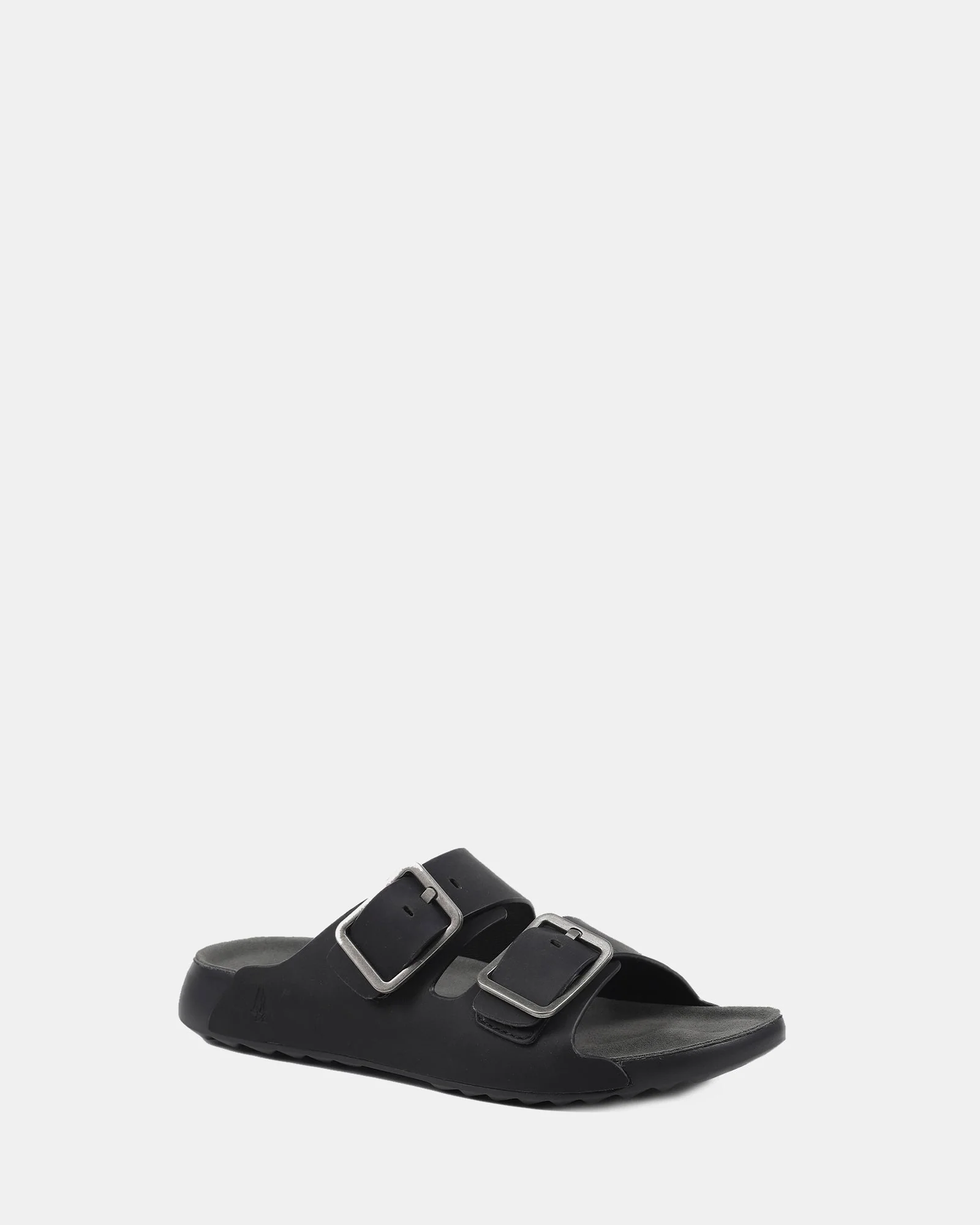 Hush Puppies Hoges Leather Slide - Black/Grey - Image 4