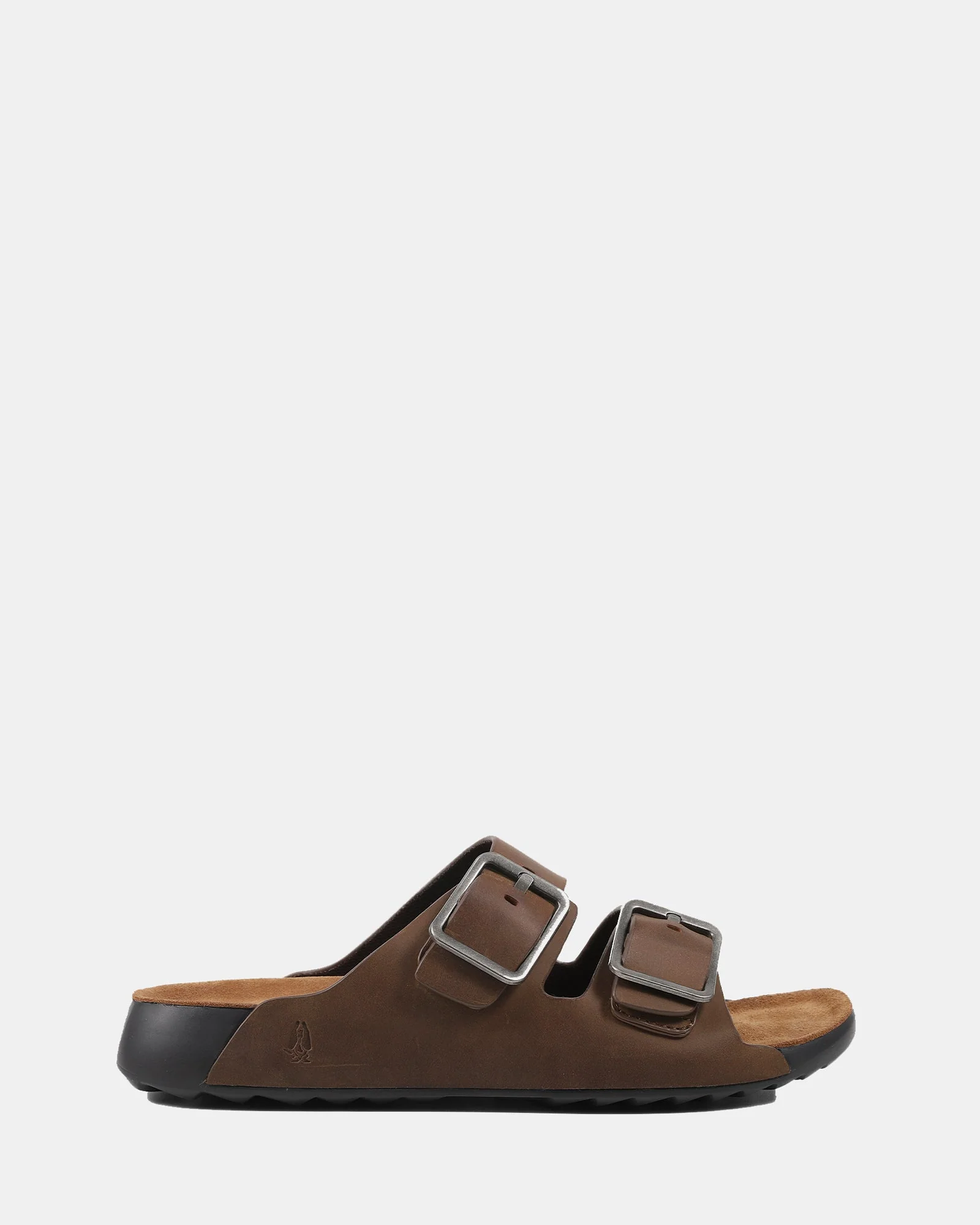 Hush Puppies Hoges Leather Slide - Brown/Natural - Image 2