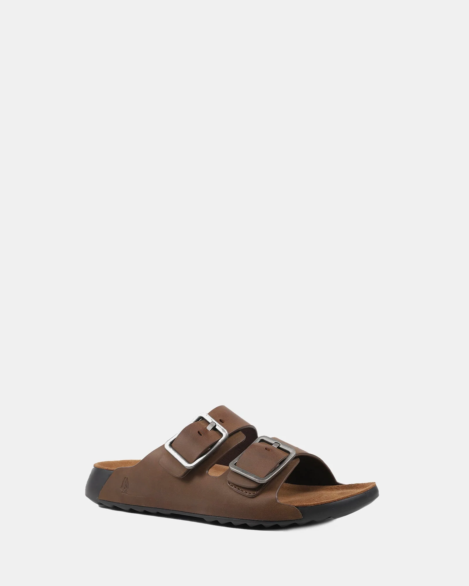 Hush Puppies Hoges Leather Slide - Brown/Natural - Image 3