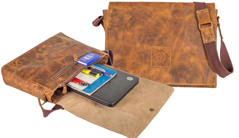 INDEPAL The Soldier 15" Leather Messenger Bag - Image 4