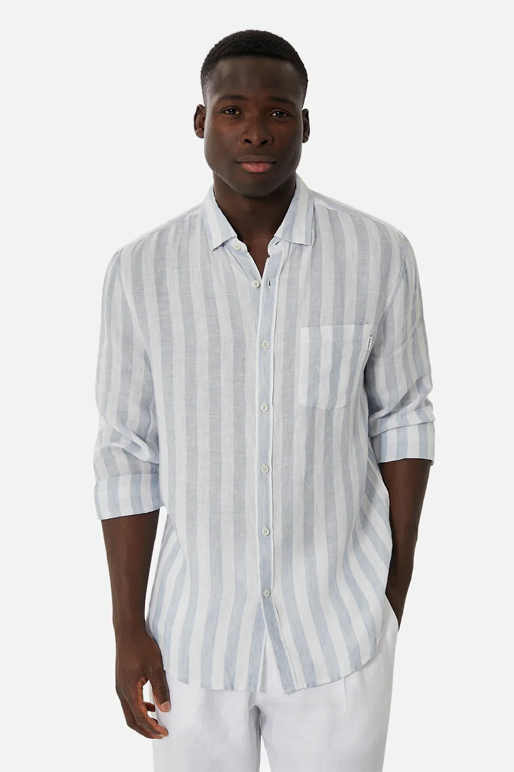 INDUSTRIE THE CAPPELLO LS SHIRT - Chambray/White - Image 2