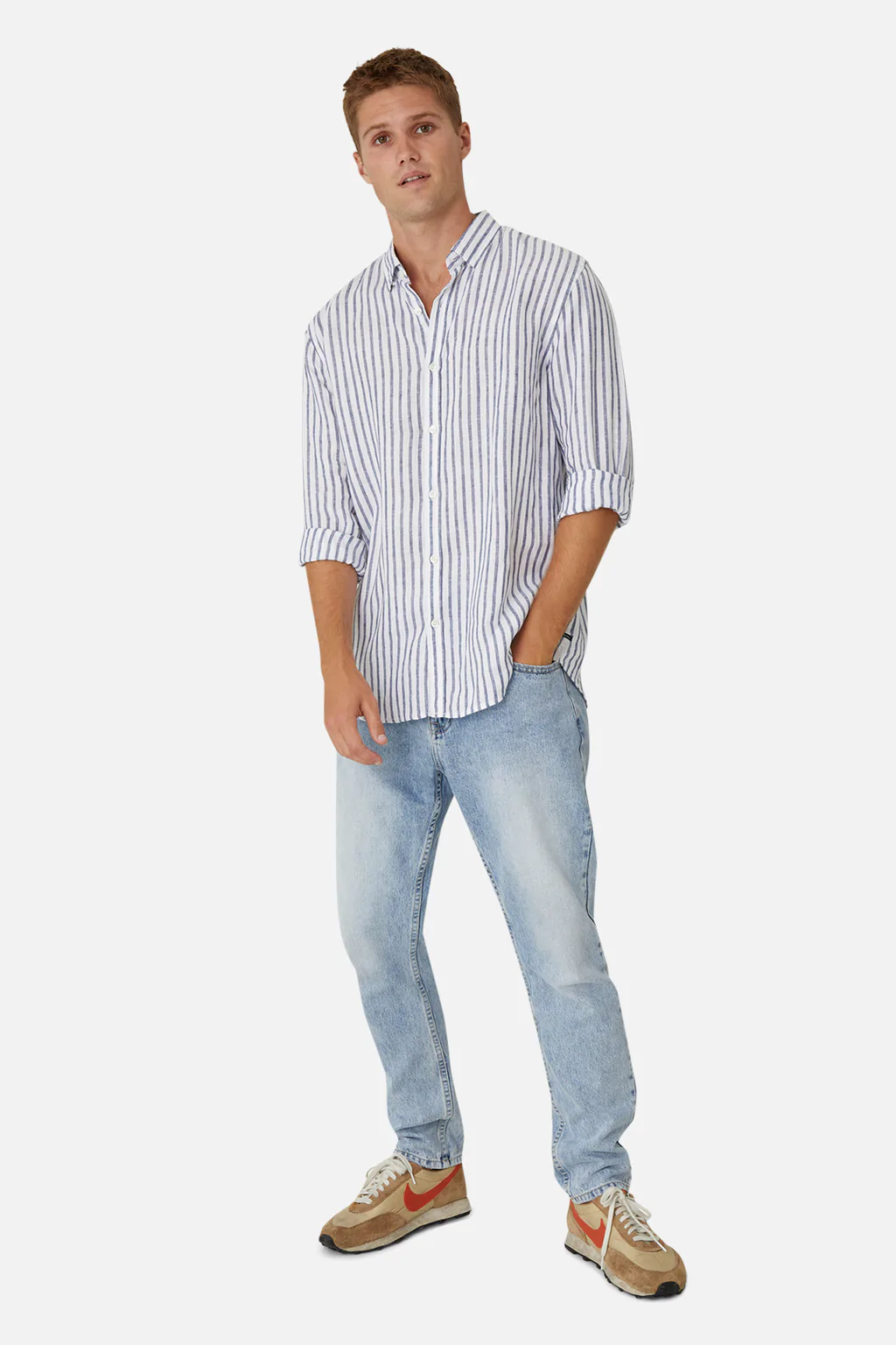 INDUSTRIE THE FELIZ SHIRT - White Navy
