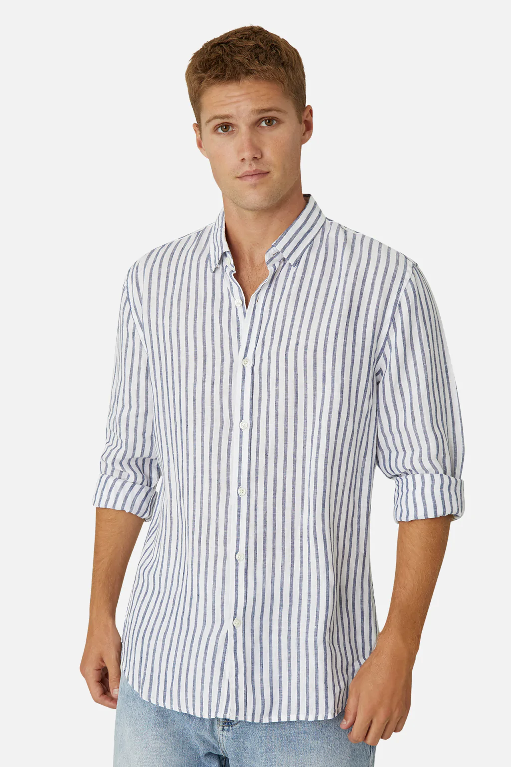 INDUSTRIE THE FELIZ SHIRT - White Navy - Image 2