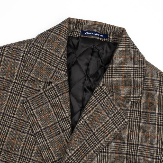 JAMES HARPER CHARCOAL WOOL BLEND DOUBLE BREASTED SHORT PADDED COAT - Image 6