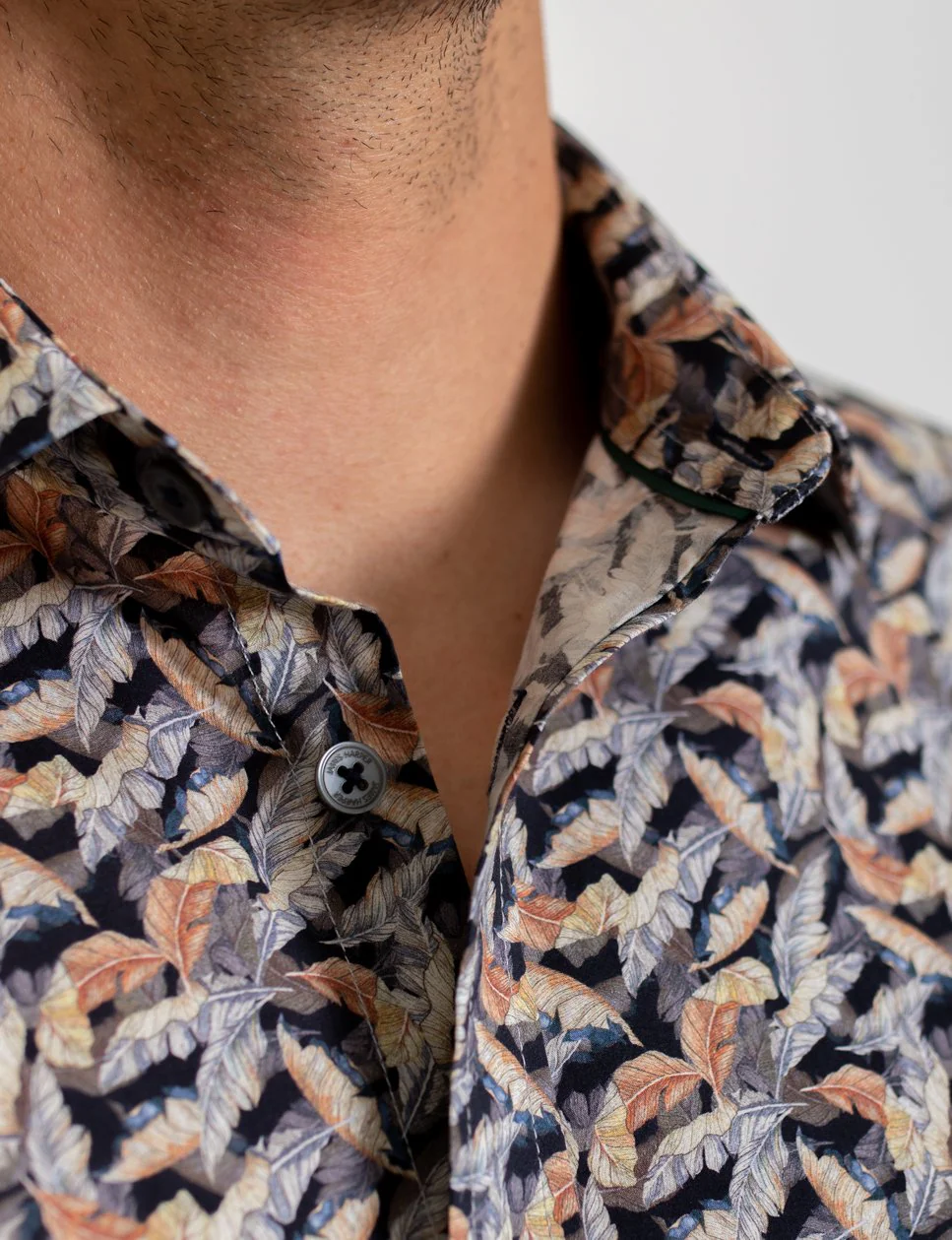 James Harper JHS367 FALLING LEAVES PRINT SHIRT - Image 2