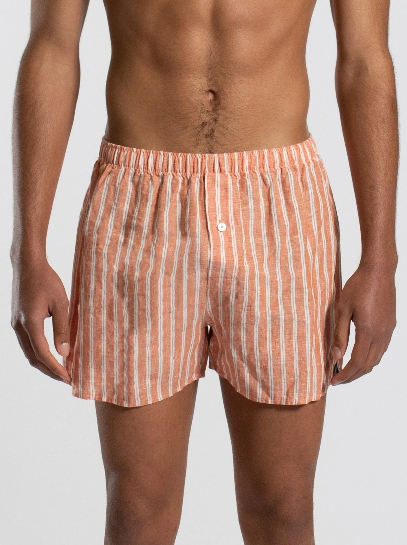 JAMES HARPER JHBX46 DOUBLE STRIPE LINEN SLEEP SHORTS - Koi - Image 3