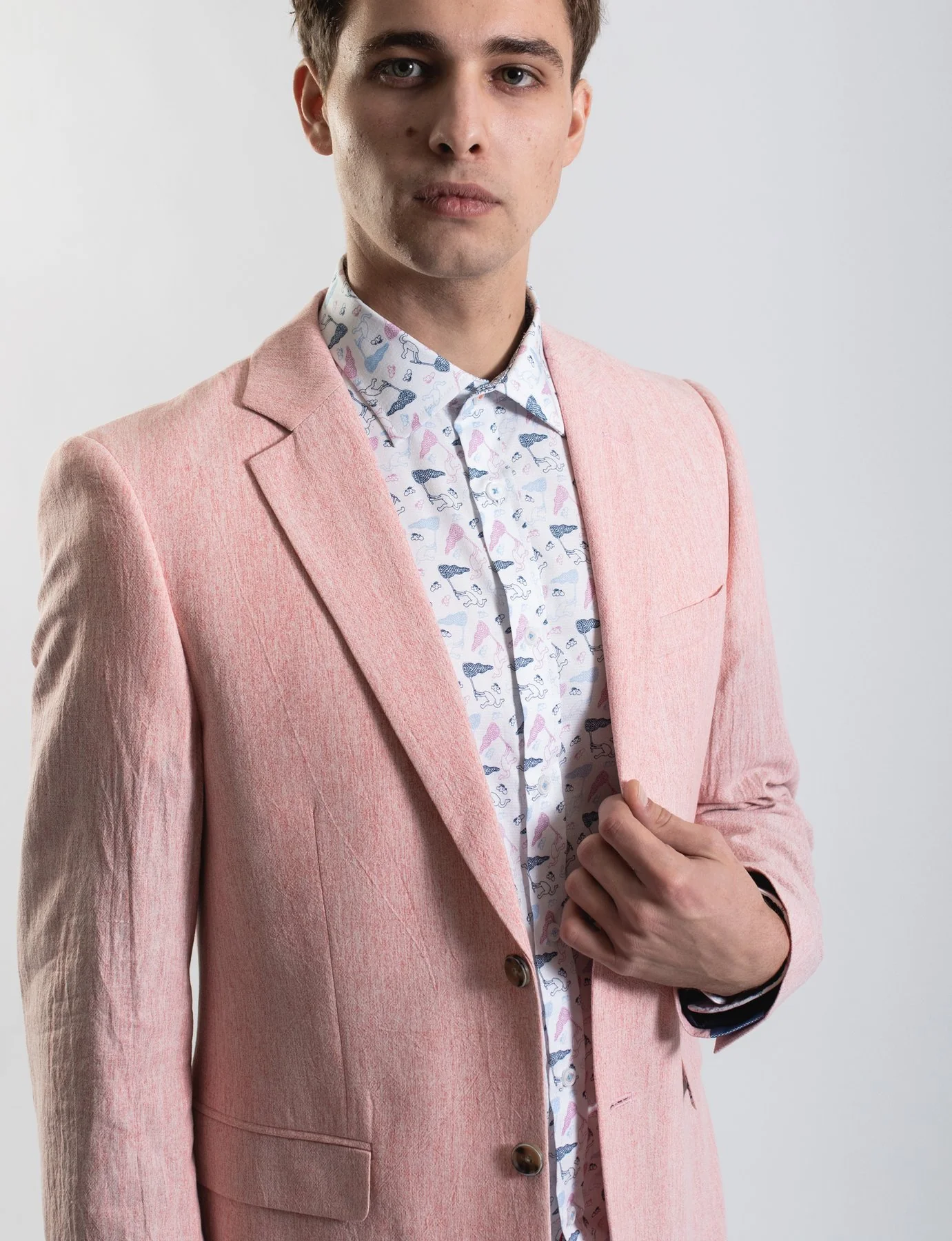 James Harper JHJ34 Textured Plain Jacket - Coral - Image 2