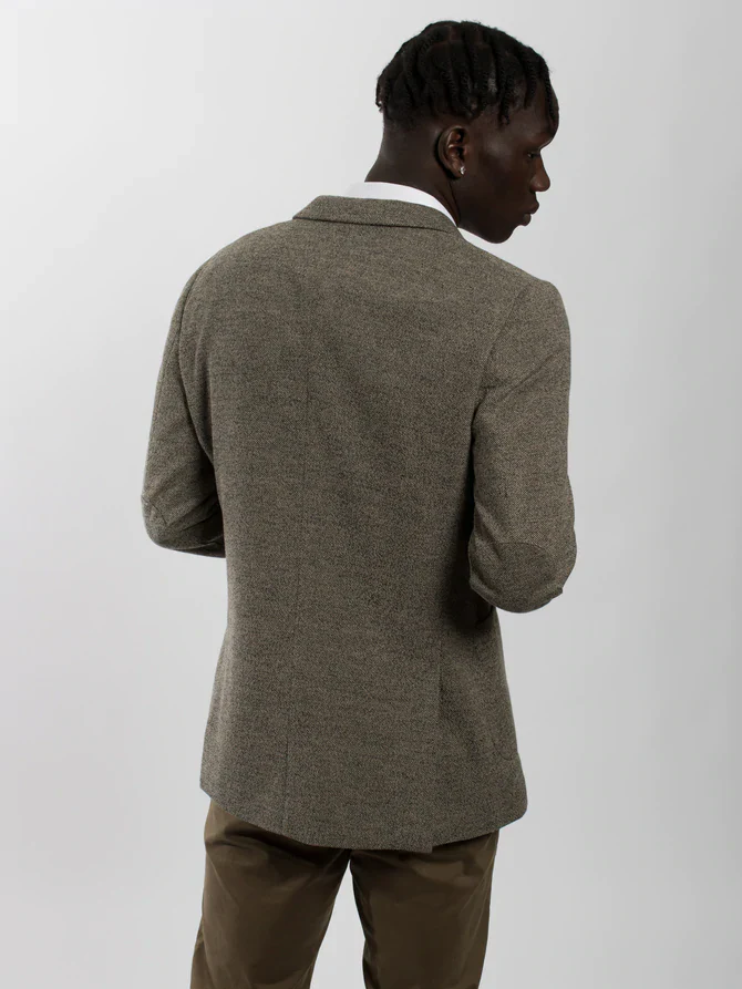 James Harper JHJ63 Textured Unstructured Blazer - Caramel - Image 4