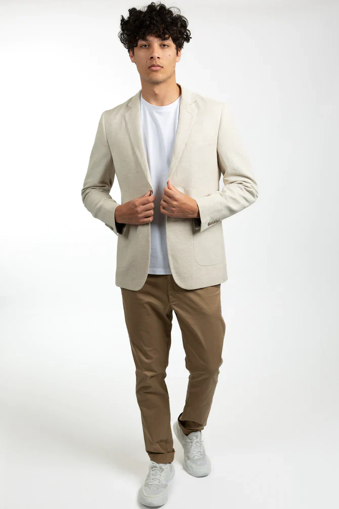 James Harper JHJ68 PATCH POCKET JACKET - Natural Linen