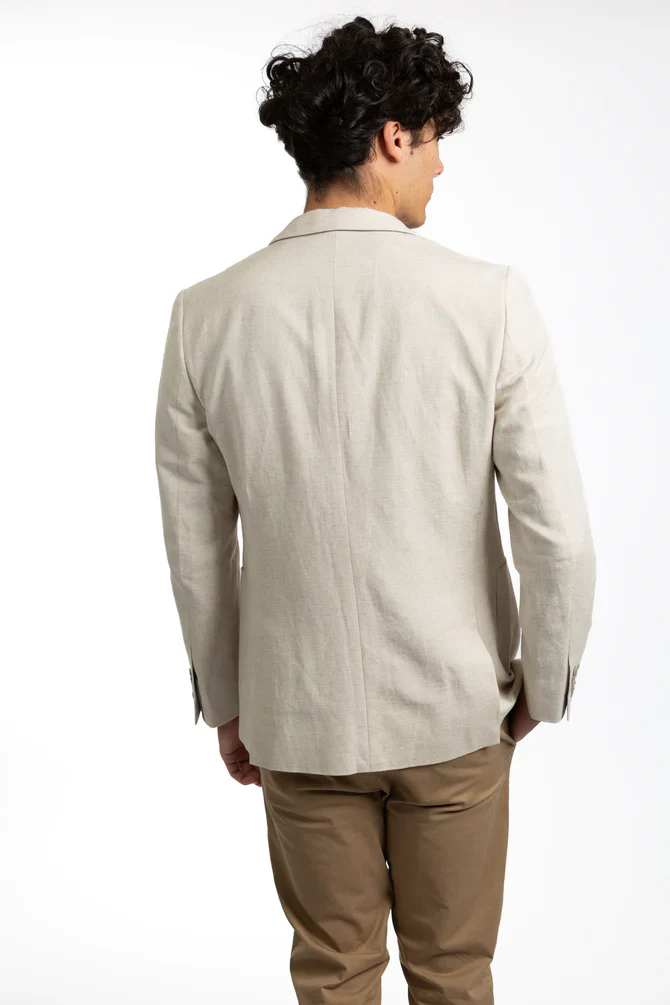 James Harper JHJ68 PATCH POCKET JACKET - Natural Linen - Image 5